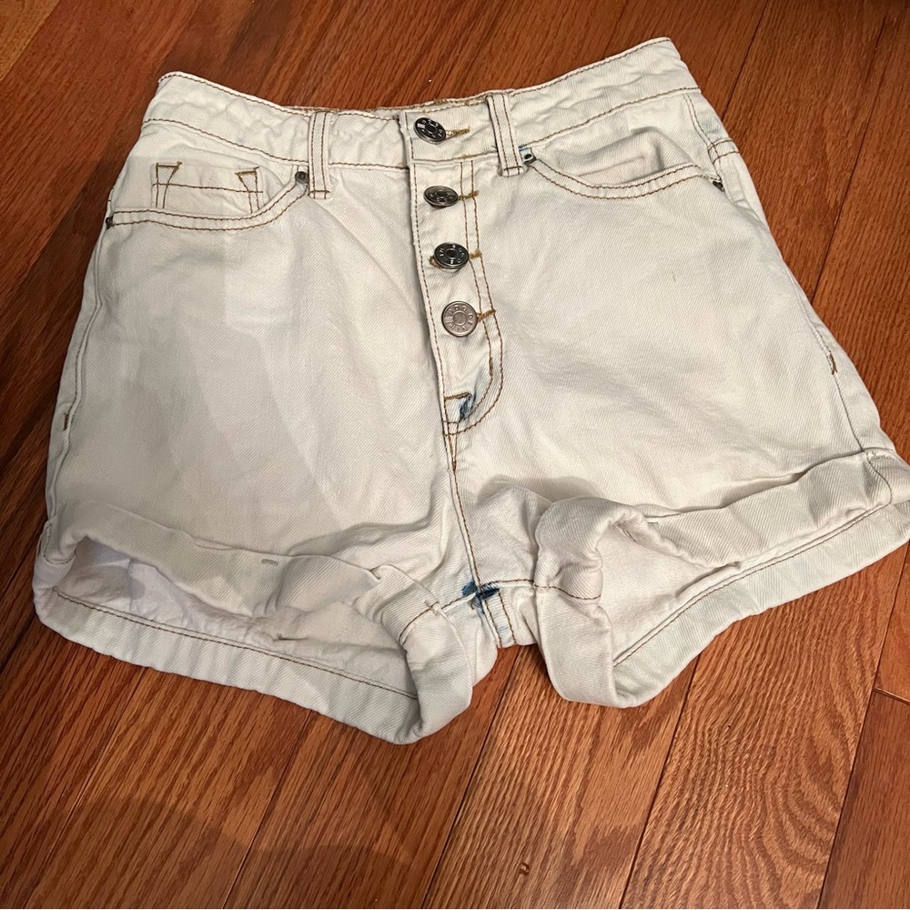 BDG Urban Outfitters high rise white denim shorts